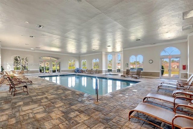 pool featuring french doors