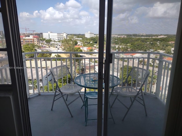 balcony with a view of city