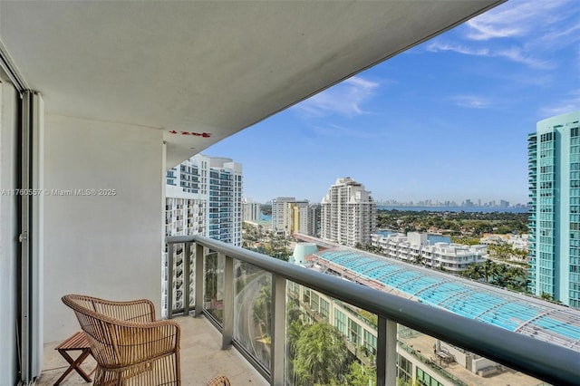 balcony with a view of city