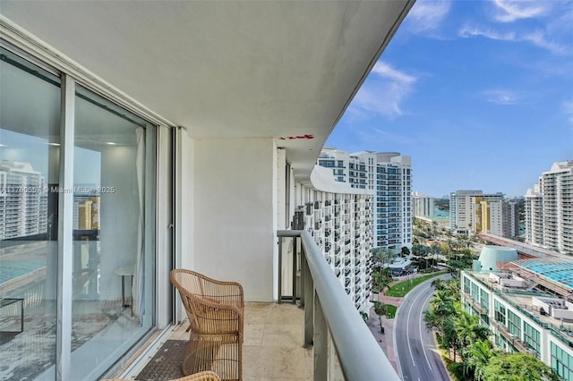 balcony with a city view