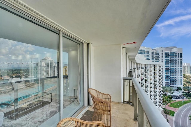 balcony with a city view