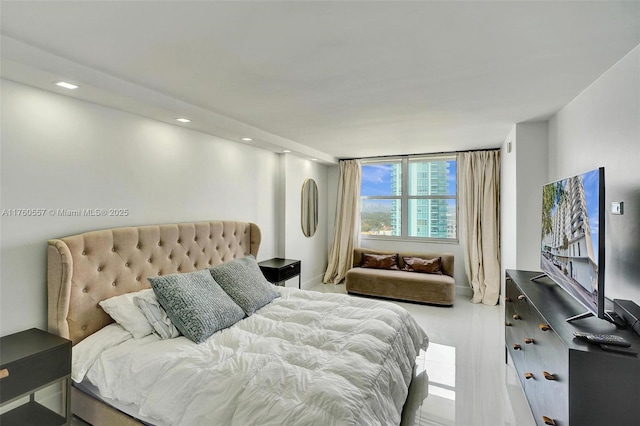 bedroom featuring recessed lighting