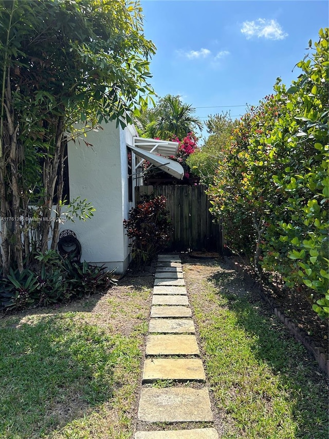 view of yard with fence