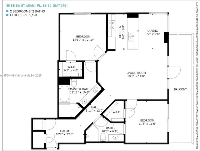 55 SE 6th St Unit 3701, Miami, FL 33131 - plan