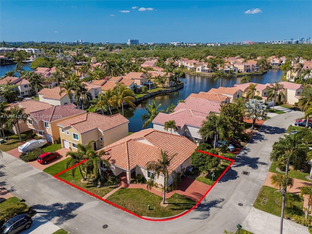1154 SE 6th Ct, Dania Beach, FL 33004 - birds eye view of property featuring a residential view and a water view
