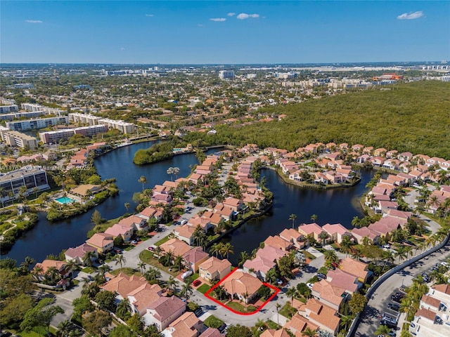 1154 SE 6th Ct, Dania Beach, FL 33004 - birds eye view of property with a residential view and a water view