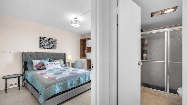 bedroom with a textured ceiling