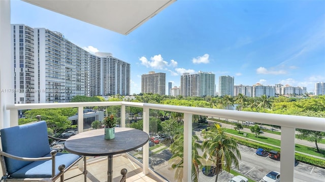 balcony with a city view