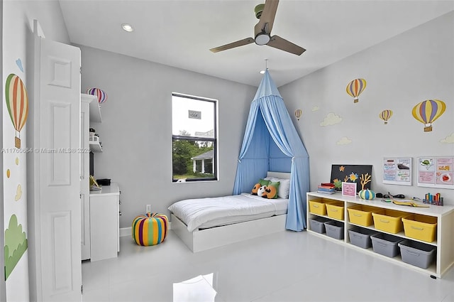 105 E 14th St, Lehigh Acres, FL 33972 - bedroom with recessed lighting, ceiling fan, and baseboards