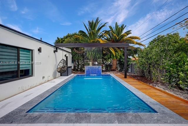 pool featuring a fenced backyard