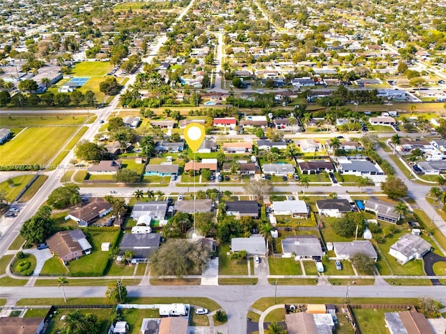 bird's eye view with a residential view