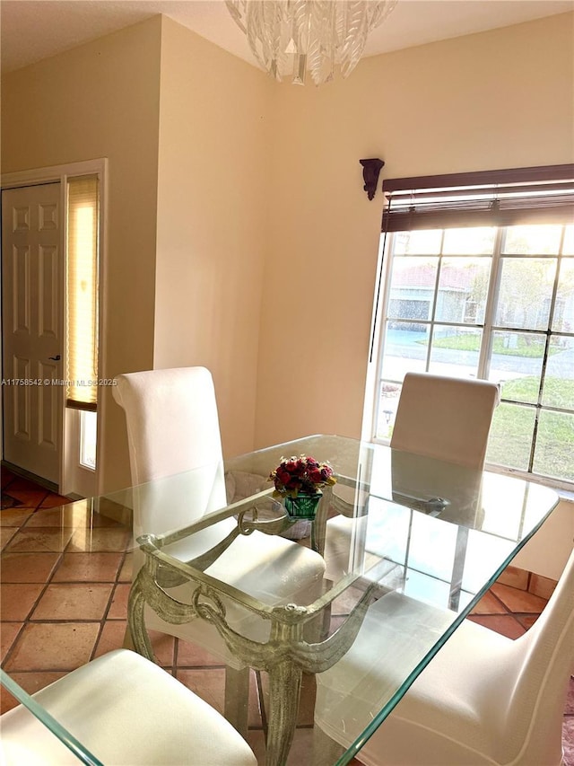 view of tiled dining area