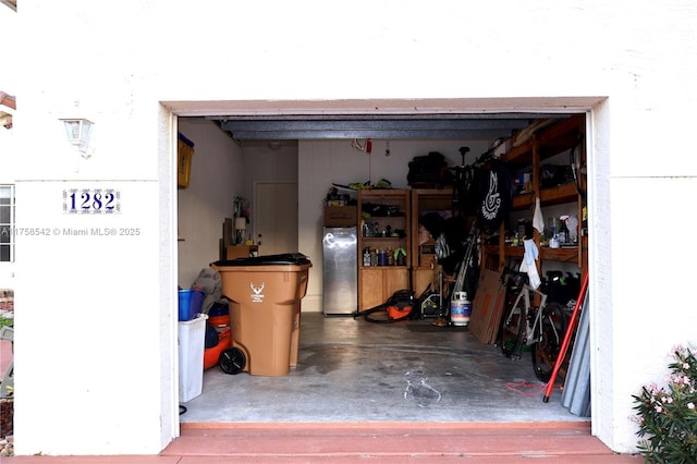 view of garage