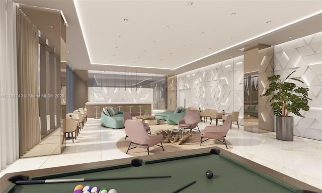 playroom featuring billiards