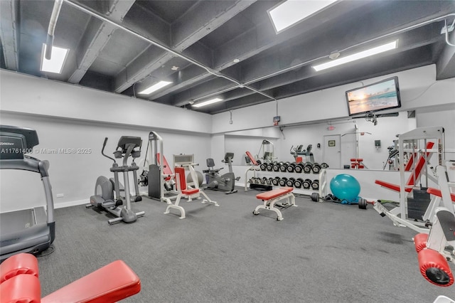 700 Biltmore Way Unit 1005, Coral Gables, FL 33134 - workout area with baseboards