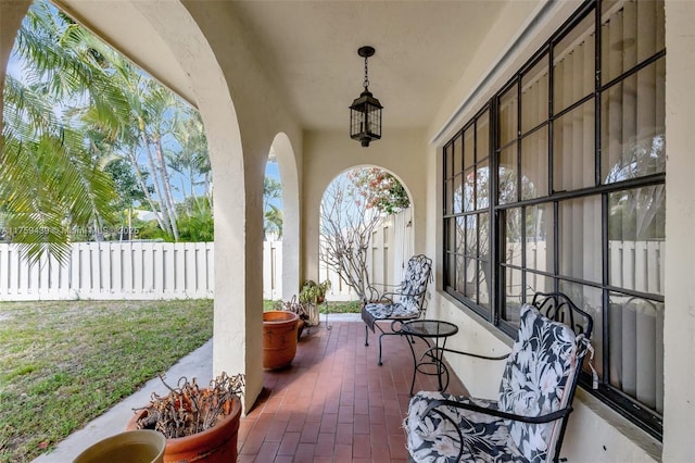 view of patio with fence