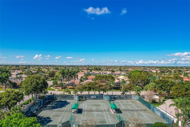 aerial view with a residential view