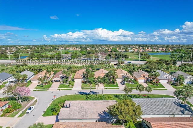 drone / aerial view with a residential view