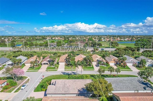 aerial view with a residential view