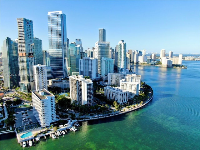 view of city featuring a water view