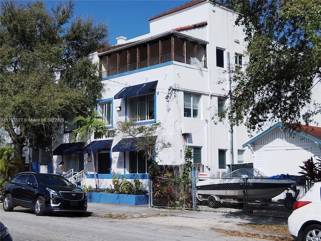 view of property with a fenced front yard