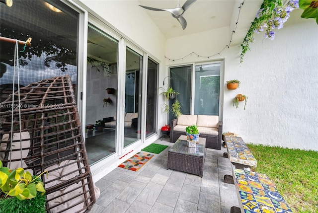 view of patio featuring outdoor lounge area