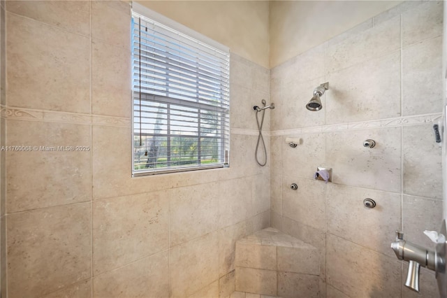 full bath with tiled shower