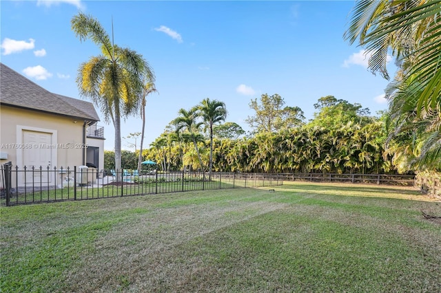 view of yard with fence