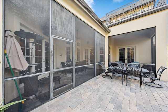 view of patio / terrace featuring french doors