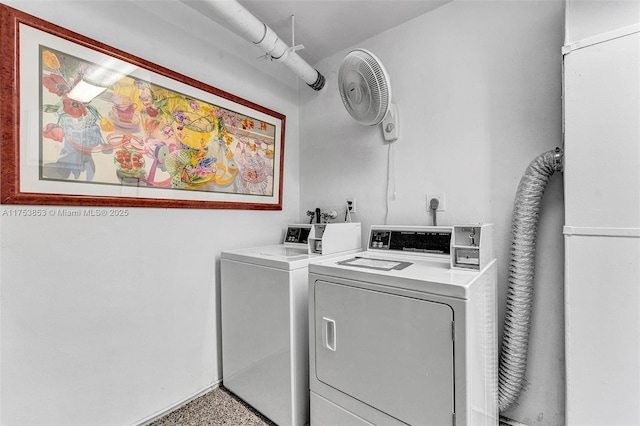 laundry room with washer and dryer and laundry area