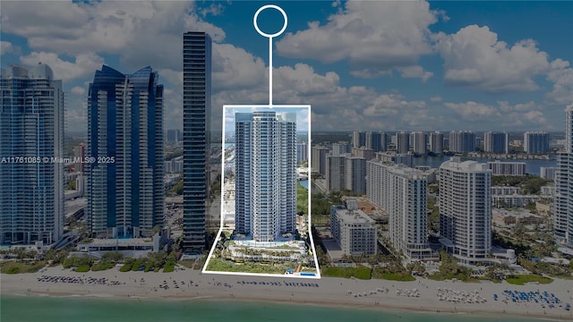 17201 Collins Ave Unit 3708, Sunny Isles Beach, FL 33160 - view of city skyline featuring expansive beach
