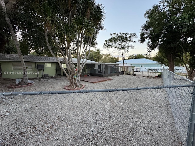 view of front of property with a fenced backyard