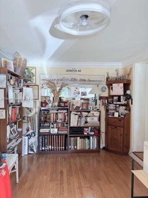 1643 Nethia Dr, Miami, FL 33133 - interior space featuring crown molding and wood finished floors