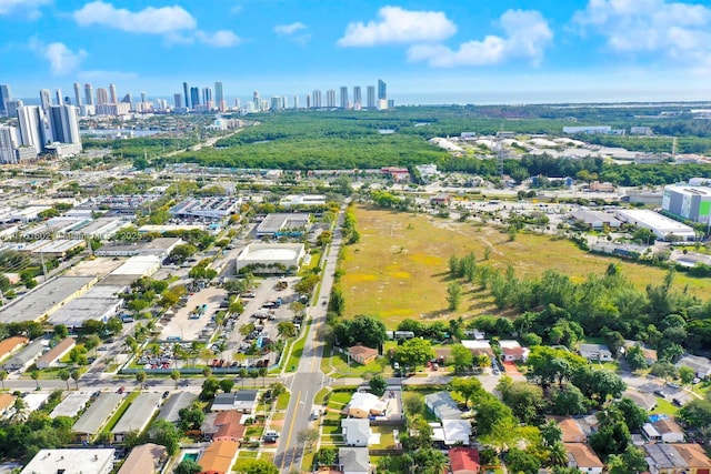 aerial view featuring a city view