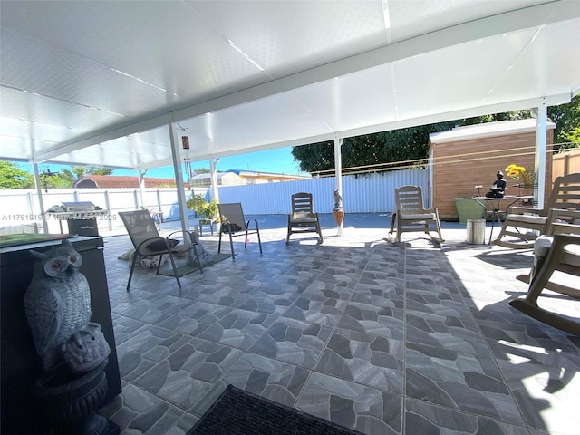 view of patio / terrace with outdoor dining area and a fenced backyard