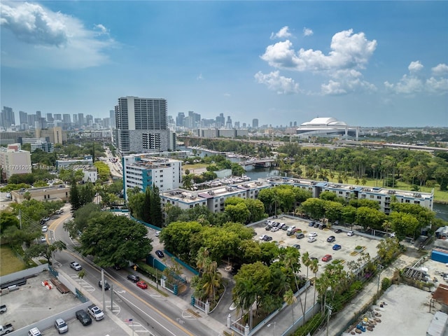aerial view with a view of city