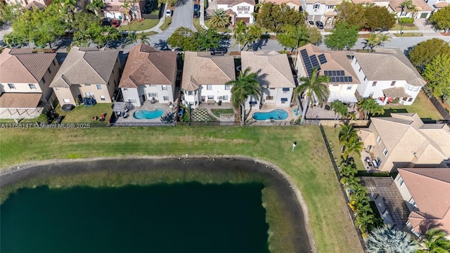 aerial view with a residential view