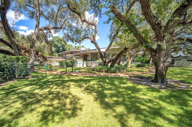 view of yard featuring fence