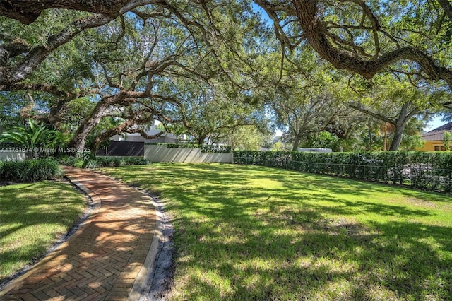 view of yard with fence