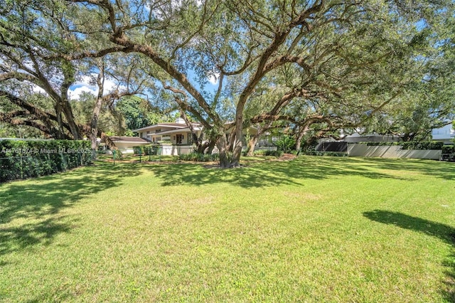 view of yard with fence