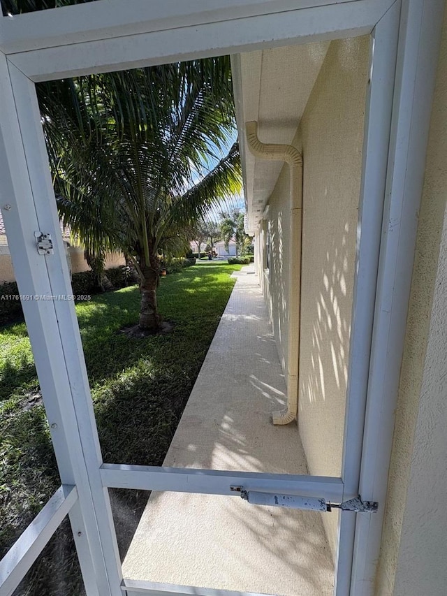 exterior details with stucco siding