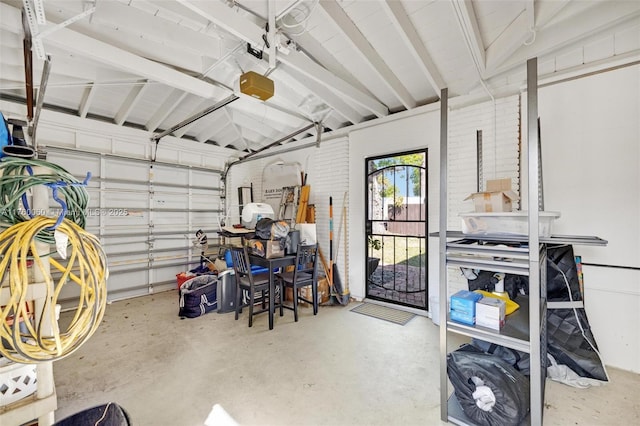 garage featuring a garage door opener