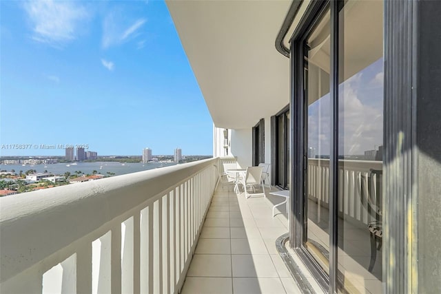 balcony with a view of city