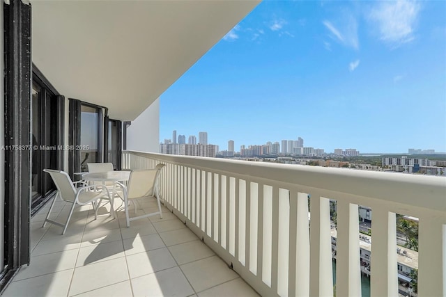 balcony with a view of city