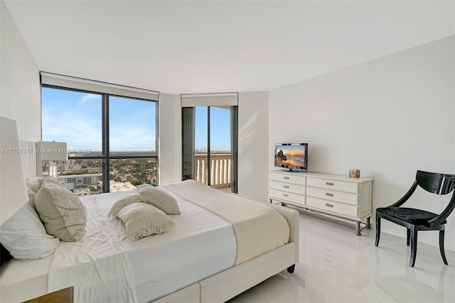 bedroom with expansive windows