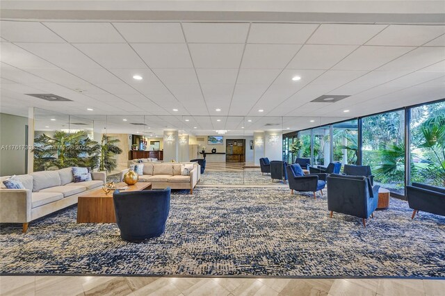 3800 Hillcrest Dr Unit 412, Hollywood, FL 33021 - community lobby featuring expansive windows and recessed lighting
