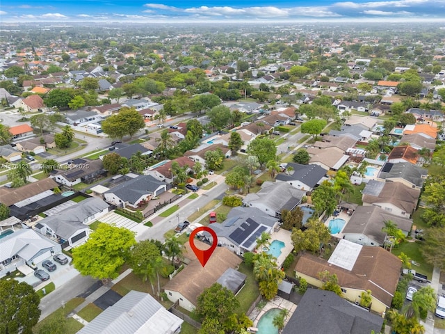 drone / aerial view featuring a residential view