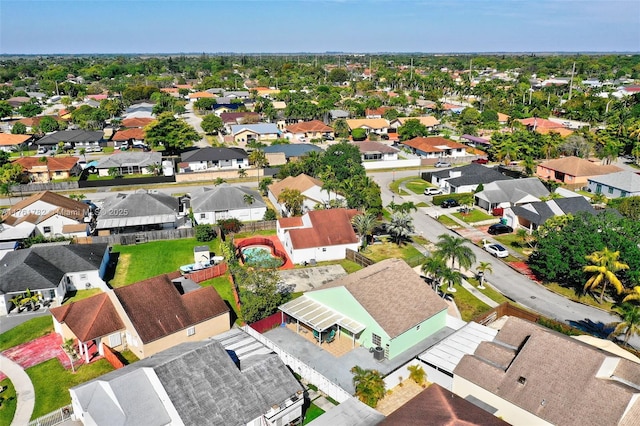 birds eye view of property with a residential view