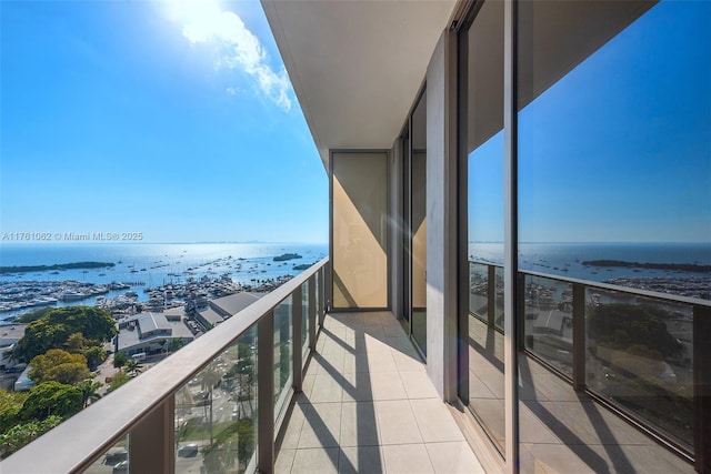 balcony with a water view