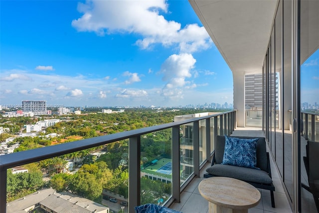 balcony featuring a city view